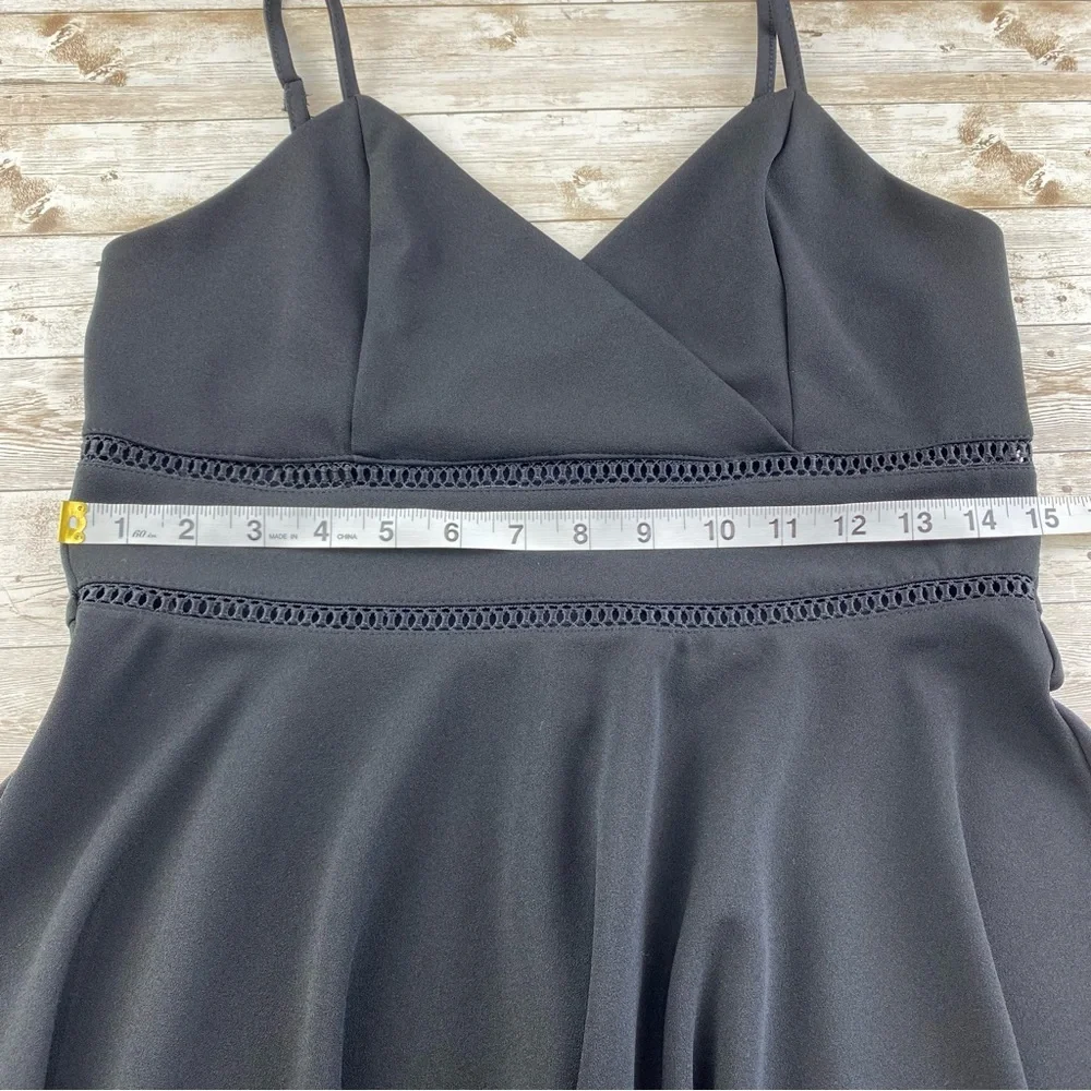 Francesca's Collection Jun & Ivy Black Skater Dress w/ Lattice Cut Outs - size L - Picture 8 of 13